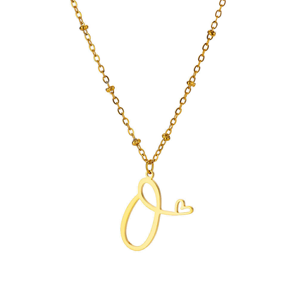 Jewelry IG Style Sweet Letter Heart Shape 304 Stainless Steel Plating Hollow Out Pendant Necklace - Dessentialz