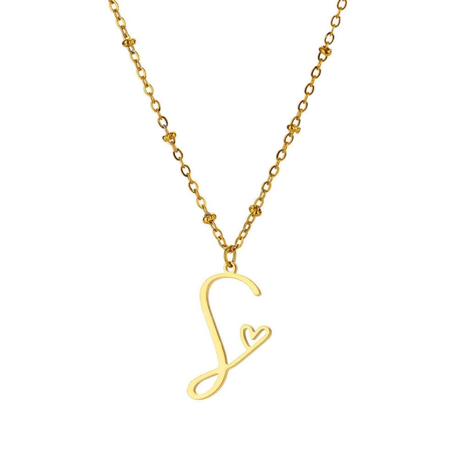 Jewelry IG Style Sweet Letter Heart Shape 304 Stainless Steel Plating Hollow Out Pendant Necklace - Dessentialz